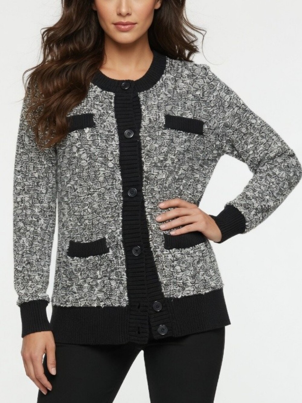 WORN ONCE Ann Taylor Monochrome Knit Sweater(xs)